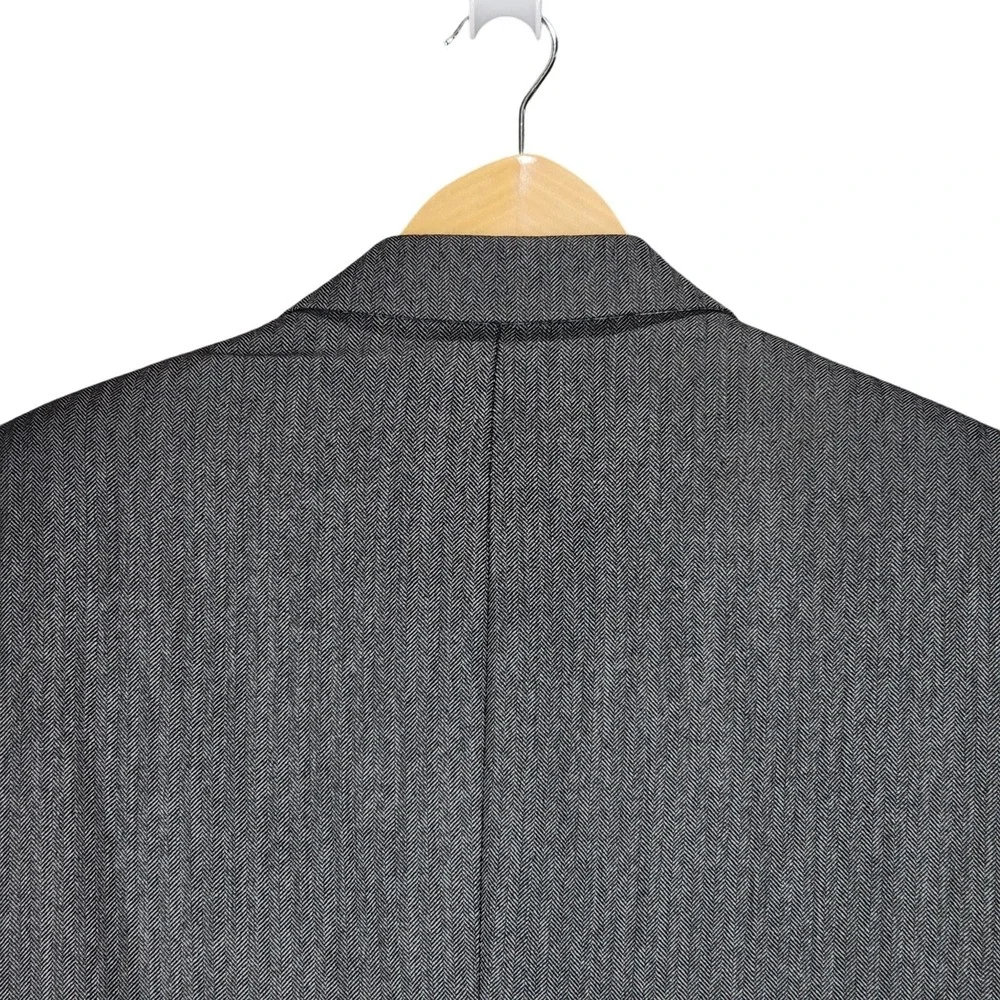 Vtg John W Nordstrom Cashmere Blazer 46R Men Herringbone Black Gray Italy Canada